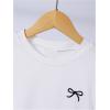 image:imageGirls 3 Packs Short Sleeve Ruched T Shirt Crewneck Slim Fit Basic Tee Tops Summer ClothesGrey Black White