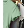 image:imageGirls 3 Packs Short Sleeve Ruched T Shirt Crewneck Slim Fit Basic Tee Tops Summer ClothesGrey Green Purple