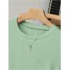 image:imageGirls 3 Packs Short Sleeve Ruched T Shirt Crewneck Slim Fit Basic Tee Tops Summer ClothesGrey Green Purple