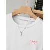 image:imageGirls 3 Packs Short Sleeve Ruched T Shirt Crewneck Slim Fit Basic Tee Tops Summer ClothesPure White Grey Black