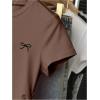 image:imageGirls 3 Packs Short Sleeve Ruched T Shirt Crewneck Slim Fit Basic Tee Tops Summer ClothesRed Black Brown