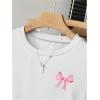 image:imageGirls 3 Packs Short Sleeve Ruched T Shirt Crewneck Slim Fit Basic Tee Tops Summer ClothesRed Black White