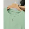 image:imageGirls 3 Packs Short Sleeve Ruched T Shirt Crewneck Slim Fit Basic Tee Tops Summer ClothesSolid Multicolor