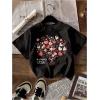 image:imageGirls 4 Packs Graphic Tees Short Sleeve Floral Heart T Shirt Crew Neck Cute TopsMulticolor
