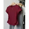 image:imageGirls 5 Packs T Shirts Short Sleeve Ruched Tee Tops Summer Fitted Crewneck Basic TopBrown Green Red Blue Black