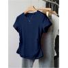 image:imageGirls 5 Packs T Shirts Short Sleeve Ruched Tee Tops Summer Fitted Crewneck Basic TopGrey Brown Red Blue Black