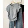image:imageGirls 5 Packs T Shirts Short Sleeve Ruched Tee Tops Summer Fitted Crewneck Basic TopMulticolor