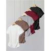 image:imageGirls 5 Packs T Shirts Short Sleeve Ruched Tee Tops Summer Fitted Crewneck Basic TopWhite Brown Grey Red Black