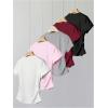 image:imageGirls 5 Packs T Shirts Short Sleeve Ruched Tee Tops Summer Fitted Crewneck Basic TopWhite Pink Grey Black Red