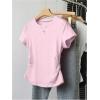 image:imageGirls 5 Packs T Shirts Short Sleeve Ruched Tee Tops Summer Fitted Crewneck Basic TopWhite Pink Grey Red Black