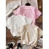 image:imageGirls Bow Cherry Graphic Tees Short Sleeve Crewneck Cute T Shirts Tops for Teens Summer TopsBeige White Pink