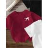 image:imageGirls Bow Cherry Graphic Tees Short Sleeve Crewneck Cute T Shirts Tops for Teens Summer TopsBlack White Red