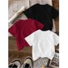 image:imageGirls Bow Cherry Graphic Tees Short Sleeve Crewneck Cute T Shirts Tops for Teens Summer TopsBlack White Red
