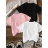 image:imageGirls Bow Cherry Graphic Tees Short Sleeve Crewneck Cute T Shirts Tops for Teens Summer TopsFloral White Pink Black