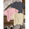 image:imageGirls Bow Cherry Graphic Tees Short Sleeve Crewneck Cute T Shirts Tops for Teens Summer TopsGrey Pink Beige