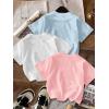 image:imageGirls Bow Cherry Graphic Tees Short Sleeve Crewneck Cute T Shirts Tops for Teens Summer TopsPink Blue White