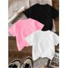 image:imageGirls Bow Cherry Graphic Tees Short Sleeve Crewneck Cute T Shirts Tops for Teens Summer TopsWhite Pink Black