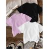 image:imageGirls Bow Cherry Graphic Tees Short Sleeve Crewneck Cute T Shirts Tops for Teens Summer TopsWhite Purple White