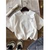 image:imageGirls Bowknot Letter Graphic Tshirt Short Sleeve Crew Neck Cute Summer Tee TopsWhite