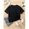 image:imageGirls Bowknot Pearl Sequin Tops Crew Neck Short Sleeve Casual Summer T Shirts Cute Clothes TrendyBow Black