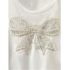 image:imageGirls Bowknot Pearl Sequin Tops Crew Neck Short Sleeve Casual Summer T Shirts Cute Clothes TrendyWhite