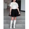 image:imageGirls Bowknot Pearl Sequin Tops Crew Neck Short Sleeve Casual Summer T Shirts Cute Clothes TrendyWhite