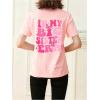 image:imageGirls Cute Letter Graphic Short Sleeve T Shirt Crewneck Drop Shoulder Going Out Top