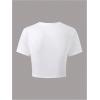 image:imageGirls Floral Graphic Crop Tops Tees Short Sleeve Crewneck Cute Slim Fit T Shirt Summer TopsFloral White