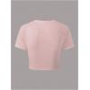 image:imageGirls Floral Graphic Crop Tops Tees Short Sleeve Crewneck Cute Slim Fit T Shirt Summer TopsHibiscus Pink