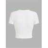 image:imageGirls Floral Graphic Crop Tops Tees Short Sleeve Crewneck Cute Slim Fit T Shirt Summer TopsWhite and Blue