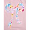 image:imageGirls Graphic Tee Shirt Short Sleeve Round Neck Preppy Casual Trendy Cute Summer TopsBow Graphic Pink