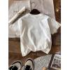 image:imageGirls Graphic Tee Shirt Short Sleeve Round Neck Preppy Casual Trendy Cute Summer TopsGraphic Letter White