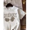image:imageGirls Graphic Tee Shirt Short Sleeve Round Neck Preppy Casual Trendy Cute Summer TopsGraphic Letter White