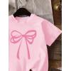 image:imageGirls Graphic Tee Shirt Short Sleeve Round Neck Preppy Casual Trendy Cute Summer TopsGraphic Pink