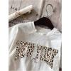 image:imageGirls Graphic Tee Shirt Short Sleeve Round Neck Preppy Casual Trendy Cute Summer TopsLetter White
