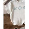 image:imageGirls Graphic Tee Shirt Short Sleeve Round Neck Preppy Casual Trendy Cute Summer TopsShell White