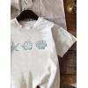 image:imageGirls Graphic Tee Shirt Short Sleeve Round Neck Preppy Casual Trendy Cute Summer TopsShell White