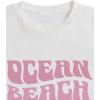 image:imageGirls Graphic Tee Shirt Short Sleeve Round Neck Preppy Casual Trendy Cute Summer TopsWhite and Pink