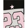 image:imageGirls Jersey Shirts Color Block Number Graphic Tees Short Sleeve Crew Neck Sports T ShirtMulticolor