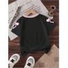 image:imageGirls Jersey Shirts Color Block Number Graphic Tees Short Sleeve Crew Neck Sports T ShirtPink