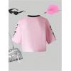image:imageGirls Jersey Shirts Number Graphic Tees V Neck Short Sleeve Summer T Shirts Gameday OutfitsPink