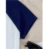 image:imageGirls Star Patchwork Color Block Crop Tops Short Sleeve Crew Neck Ribbed T ShirtsBlue