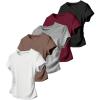 image:imageGirls 5 Packs T Shirts Short Sleeve Ruched Tee Tops Summer Fitted Crewneck Basic TopMulticolor