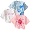 image:imageGirls Bow Cherry Graphic Tees Short Sleeve Crewneck Cute T Shirts Tops for Teens Summer TopsPink Blue White