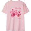 image:imageGirls Bowknot Letter Graphic Tee Round Neck Short Sleeve Cute Tops Loose T ShirtPink