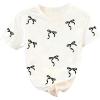 image:imageGirls Bowknot Letter Graphic Tshirt Short Sleeve Crew Neck Cute Summer Tee TopsBlack Bow White