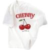 image:imageGirls Graphic Tees Cherry Letter Print Short Sleeve T Shirts Crewneck Summer Tops