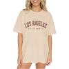 image:imageGirls Graphic Tees Short Sleeve Crewneck T Shirts Casual Summer Tops Cute Preppy ClothesApricot Beige
