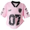 image:imageGirls Jersey Shirts Number Graphic Tees V Neck Short Sleeve Summer T Shirts Gameday OutfitsPink