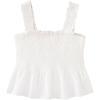 image:imageGirls Shirred Frill Flared Tank Top Sleeveless Slim Fit Summer Crop TopsWhite